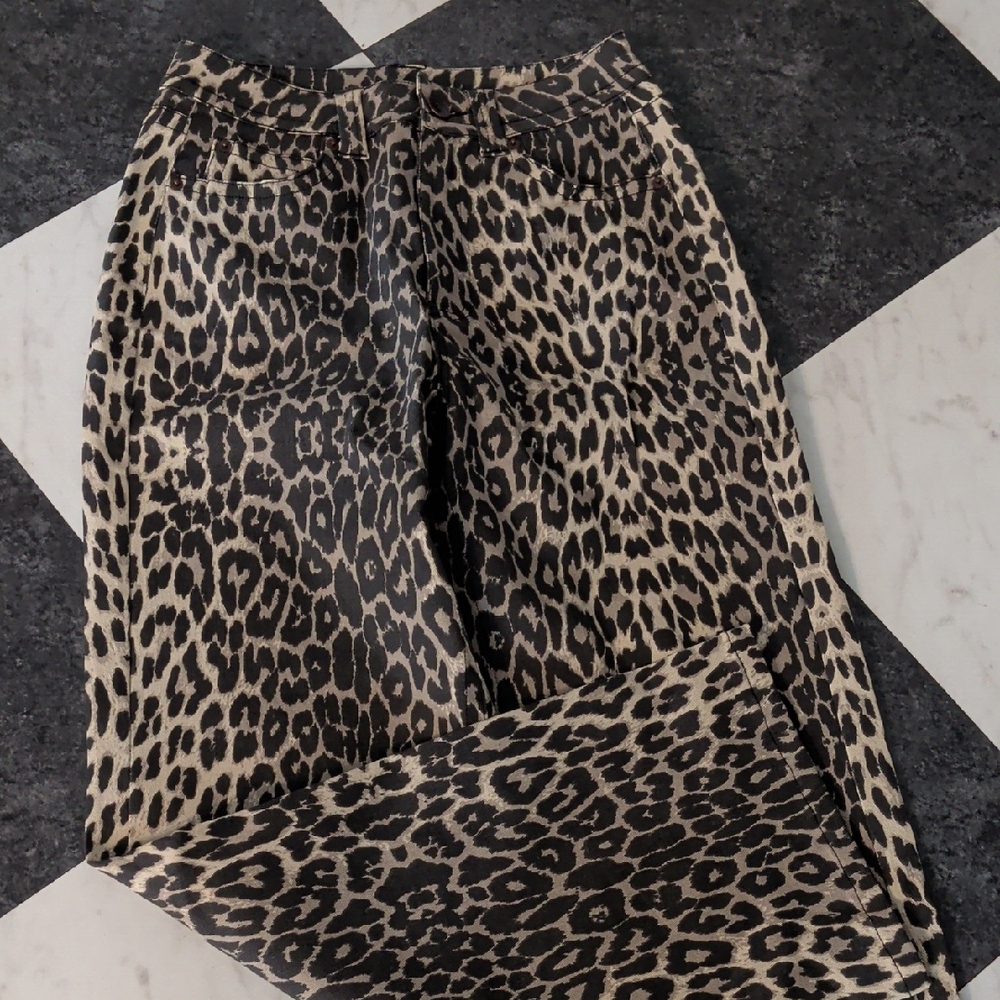 White Birch Black Label Leopard Print Trousers